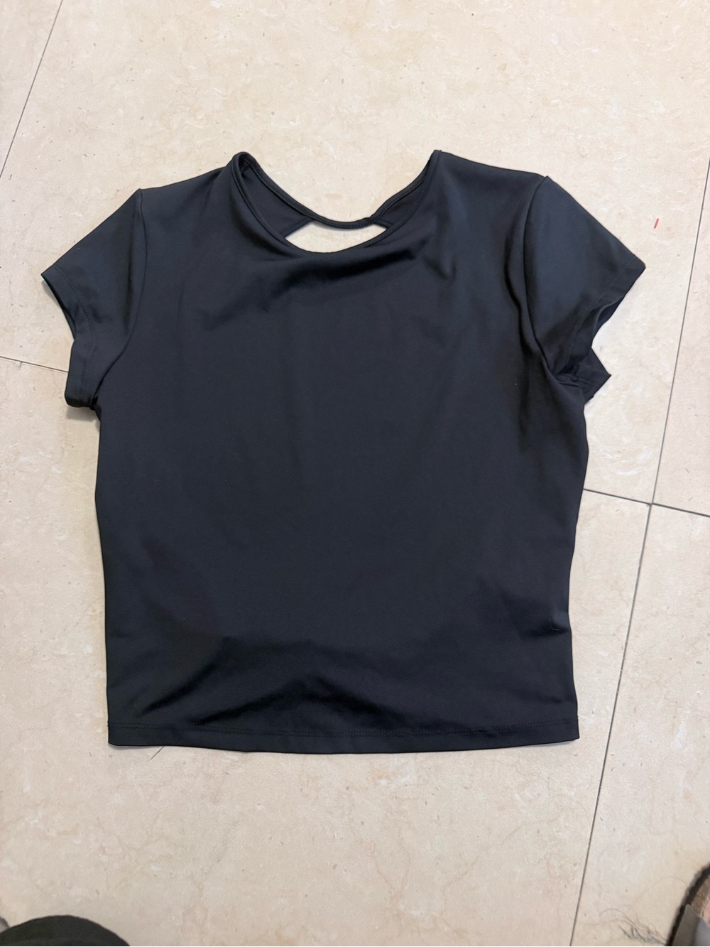 wild fable Black Short Sleeve Top with Back Cutout